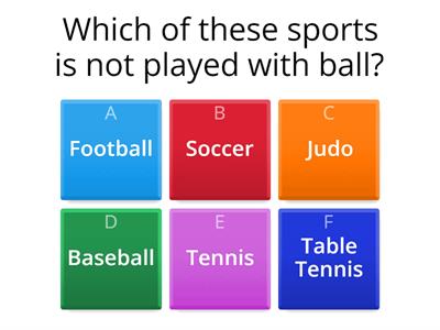 Sports Quiz   -   Multiple choice sport questions -  6th6