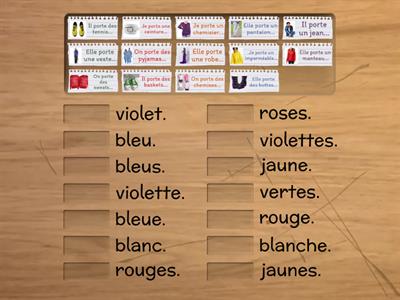 Matchy Matchy colours - French adjective agreement