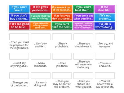 Match the proverbs and sayings