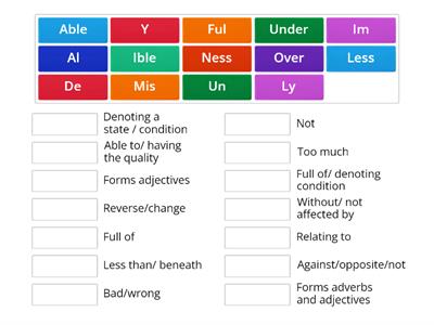 suffixes and prefixes 