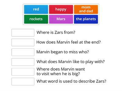 Marvin's Trip to Mars Comprehension Questions (a Flyleaf decodable-AR)