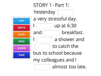 Past simple tense - My typical day