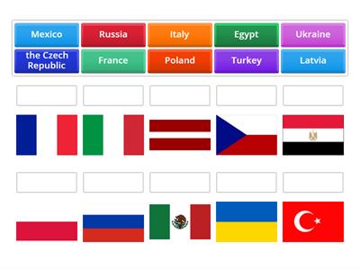 10 countries and 10 flags
