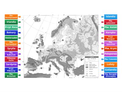 Europa. Półwyspy, wyspy, przylądki