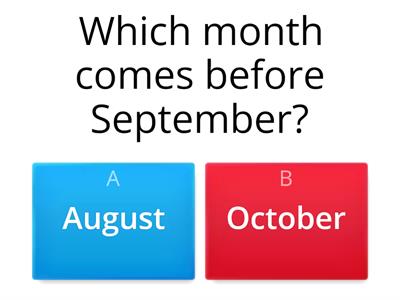 ESOL E1 Months of the Year quiz