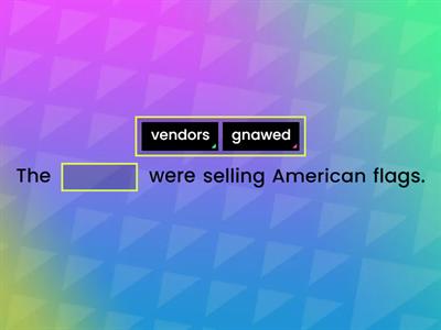 WordWall Fill in the blank:  A Brand-New American Family Vocabulary