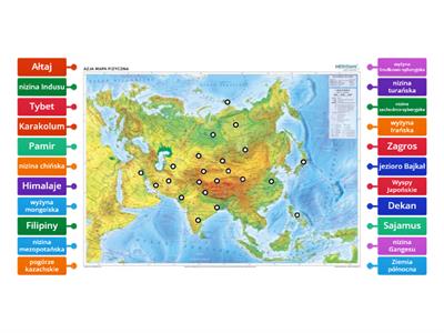 Azja-mapa fizyczna