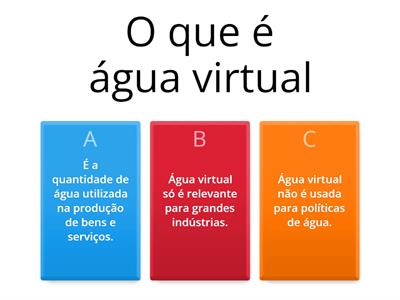 A ÁGUA VIRTUAL