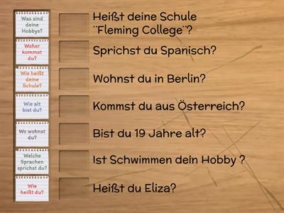 w-Fragen vs. Ja / Nein Fragen (sich vorstellen) 