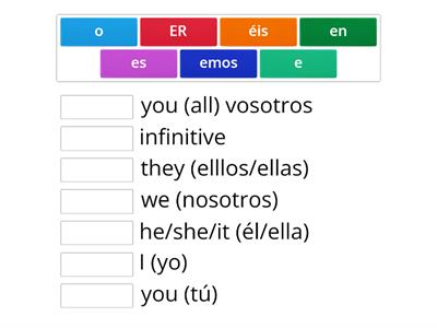 ER verb practice Spanish (Present tense) 