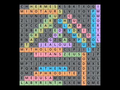 Greek Mythology Word Search