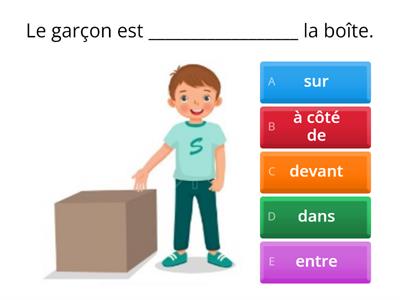 Les prépositions et locutions prépositionnelles - Niveau 1