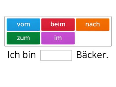 Präpositionen von - aus - bei - in - zu - nach