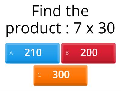 Multiply 1-Digit numbers by multiples of 10