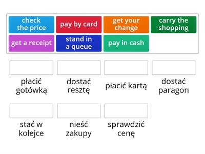 Shopping vocabulary - phrases