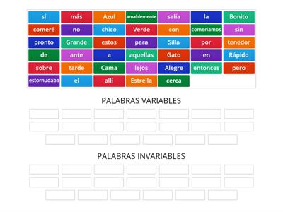 Palabras Variables E Invariables - Recursos Didácticos