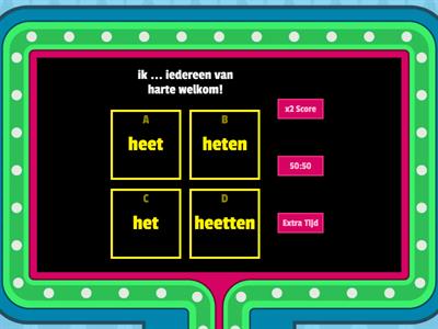 werkwoorden heten, hebben, doen, gaan