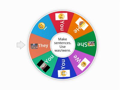 Spin the wheel and make sentences.