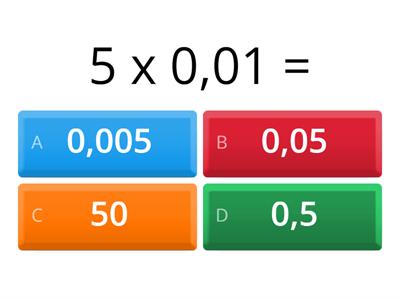 Multiplicação e divisão de um número por 0,1, por 0,01 e por 0,001 