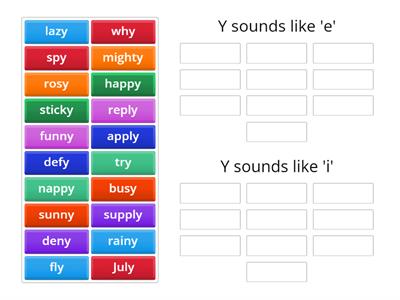 Sort the y sound, e or i