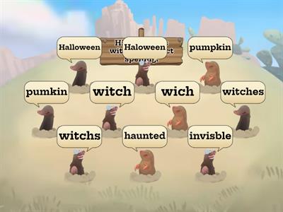 Halloween Spellings Whack a Mole