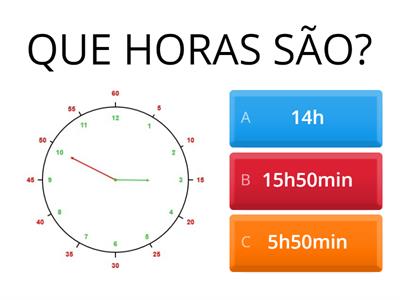 Horas - Relação relógio analógico e relógio digital