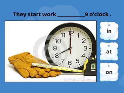 Prepositions of time - at, in, on