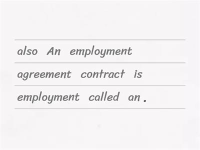 Minimum rights in the workplace: unjumble sentences