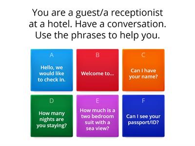 Conversation at a hotel/ a ticket office