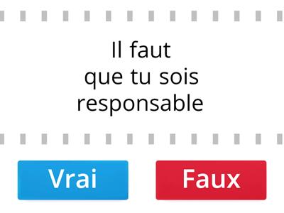 Phrases au subjonctif ou à l'indicatif