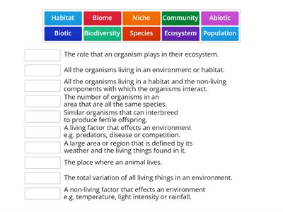 Ecosystem definitions - NAT5