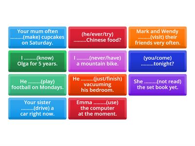 Present Tenses (Pres. Simple, Continuous, Perfect)