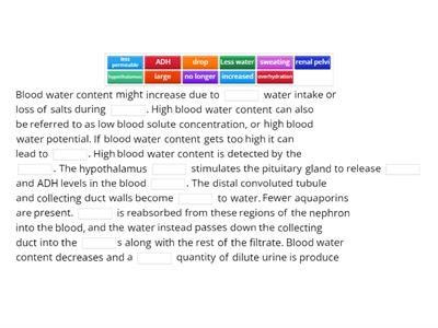 CAX KS5 High blood water content & Aquaporins notes 