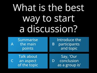 Discussion Skills 