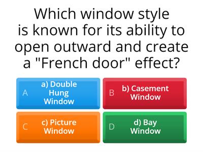 Interior (doors, windows, ceiling) quiz