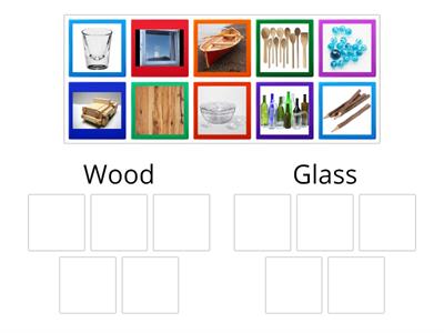 Types of materials (wood and glass)