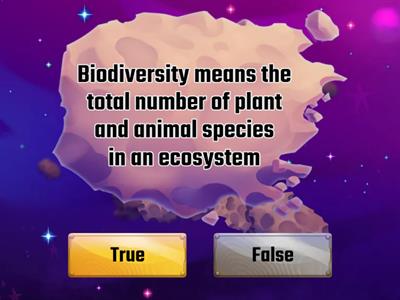  Biodiversity True or False