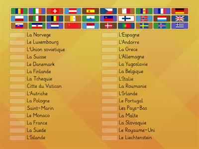 Countries with flags in French by me