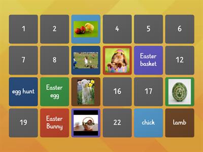 EASTER vocabulary memory game