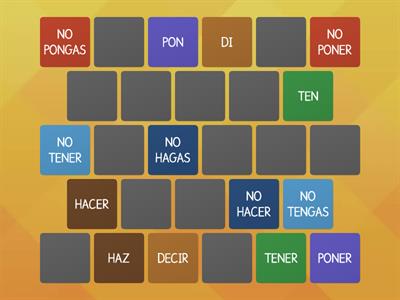 IMPERATIVO IRREGULAR EN ESPAÑOL