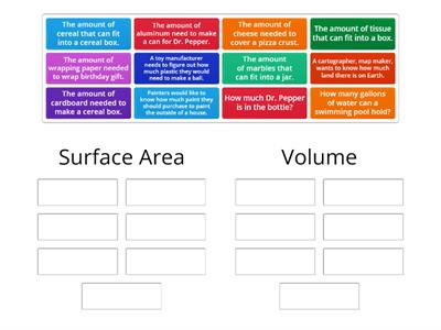 Surface Area or Volume