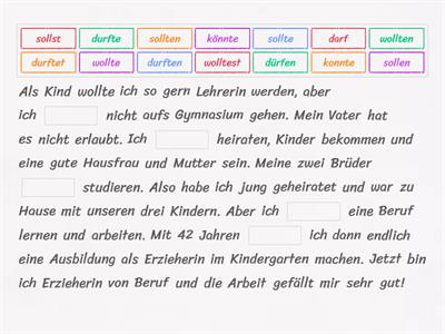 Modalverben präteritum - Unterrichtsmaterialien