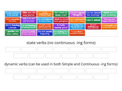 state verbs Vs dynamic verbs