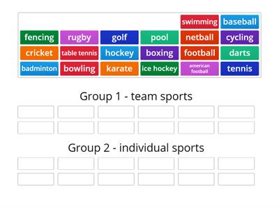 Sports - sorting activity