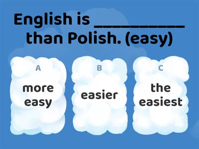 Comparative and superlative adjectives