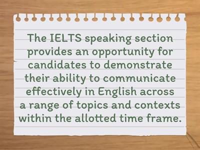 IELTS speaking section - review 