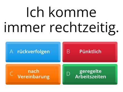 QUIZ zu Schwierige Wörter - Arbeit