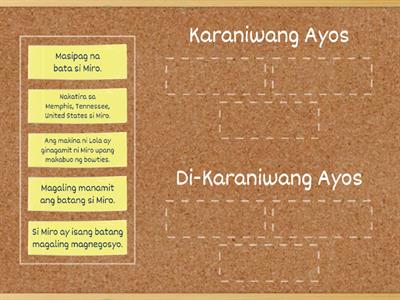 Ayos ng Pangungusap (Karaniwan at Di-Karaniwang Ayos)