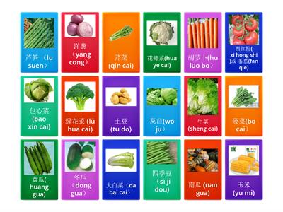 蔬菜 vegetables flashcards