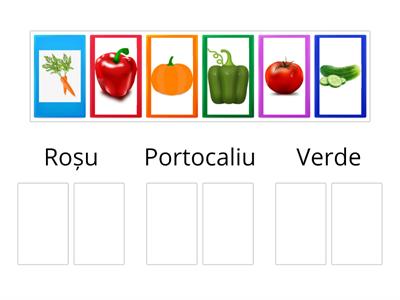 Alege si grupeaza legumele dupa culoare